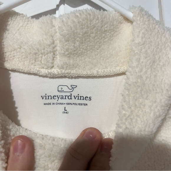 VINEYARD VINES Girls Fleece Mockneck Sweater White Size Large / 14 Cozy Warm - Picture 4 of 4